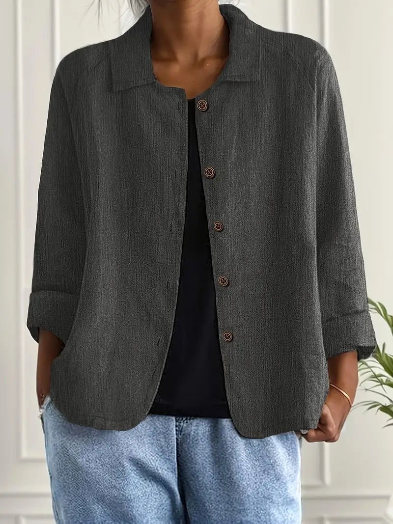 MARCIA | Charcoal crinkle shirt