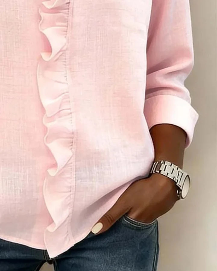 FLORENCE | Ruffled V-neck with long sleeves