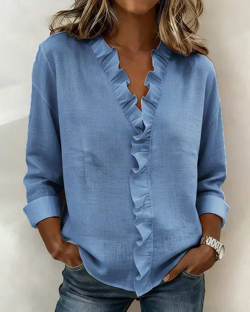 BARBARA | Modest V-neck with long sleeves