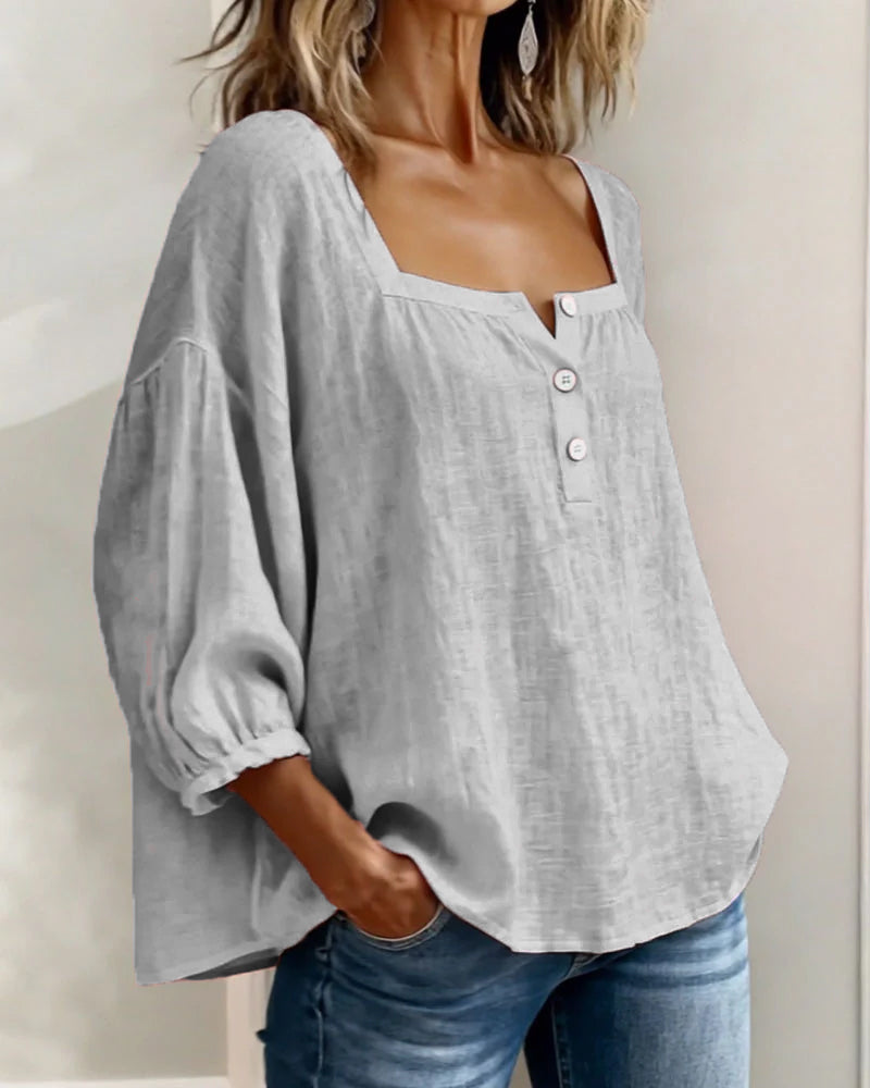 CAROLYN | Relaxed button front blouse