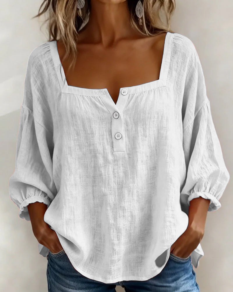 CAROLYN | Relaxed button front blouse