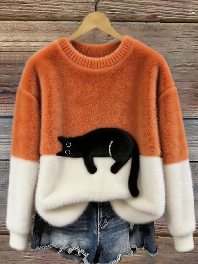 AILEEN | Oversized cat print sweatshirt
