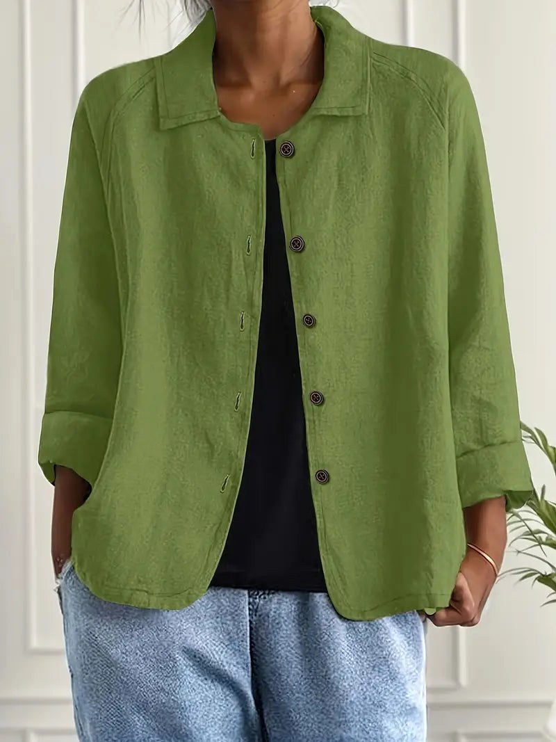 THERESA | Moss green open shirt