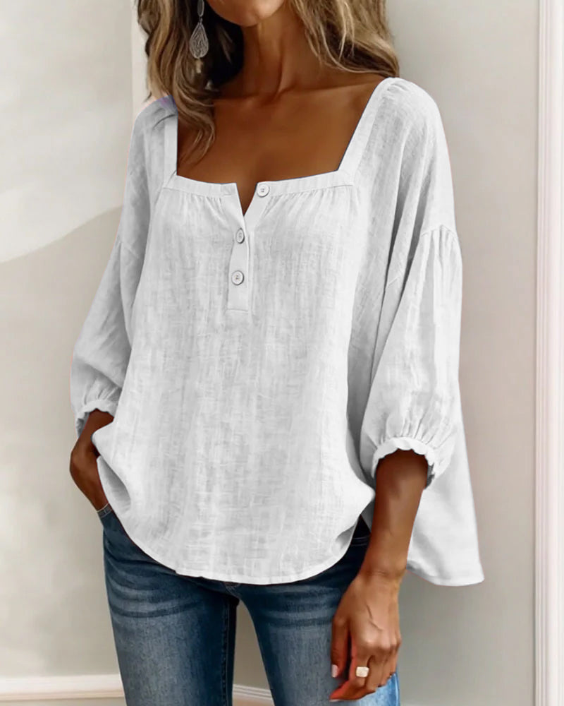 CAROLYN | Relaxed button front blouse