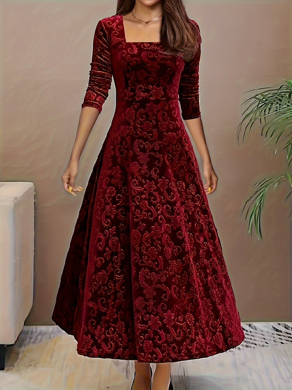 JOANNE | A-line dress with a square neckline