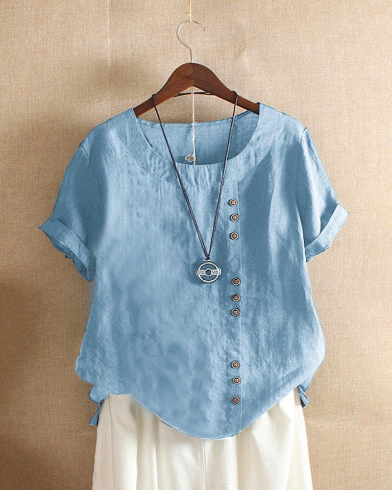 PAULETTE | Summer blouse with an asymmetric placket