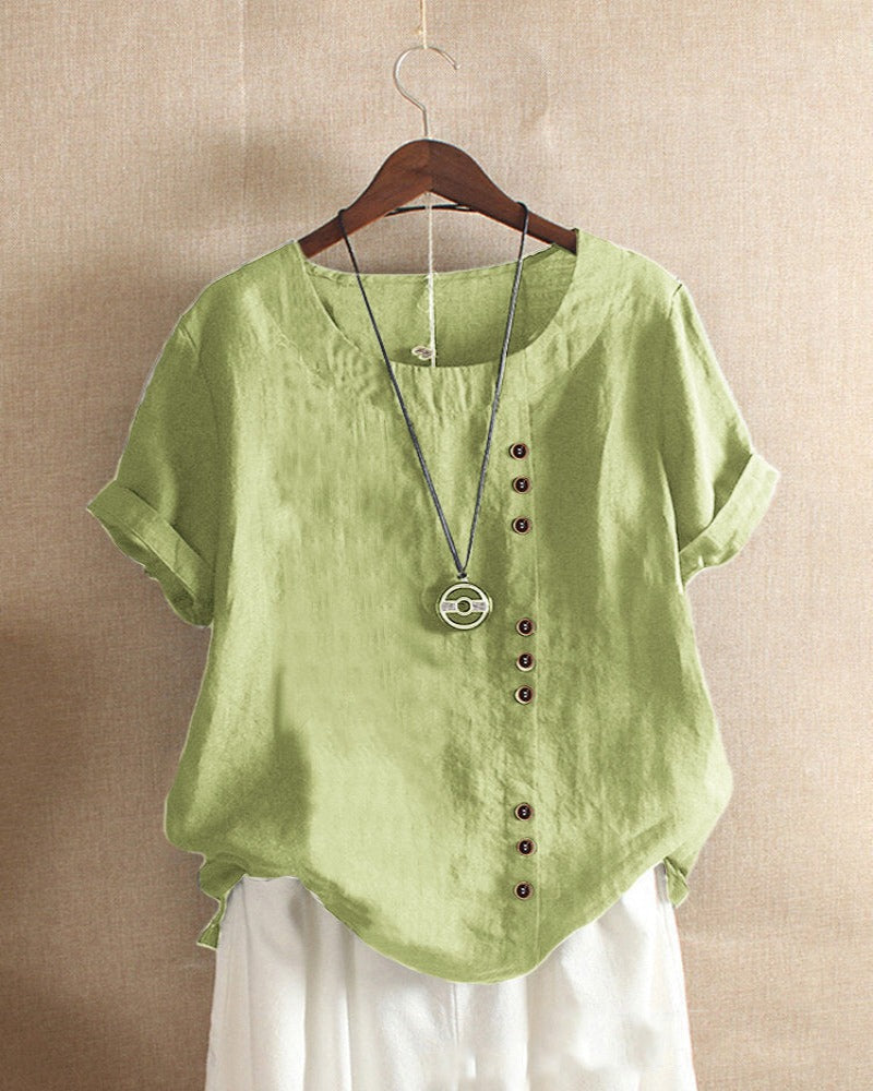 PAULETTE | Summer blouse with an asymmetric placket