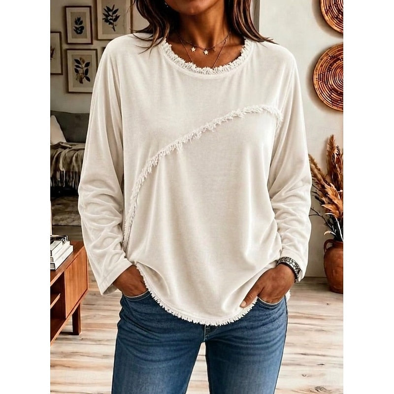 IRENE | Fringe trimmed long sleeve tunic