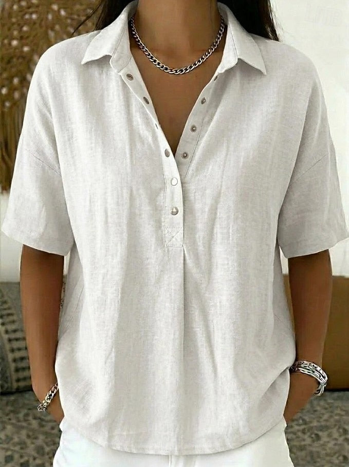 CHERYL | Collared blouse with a button placket