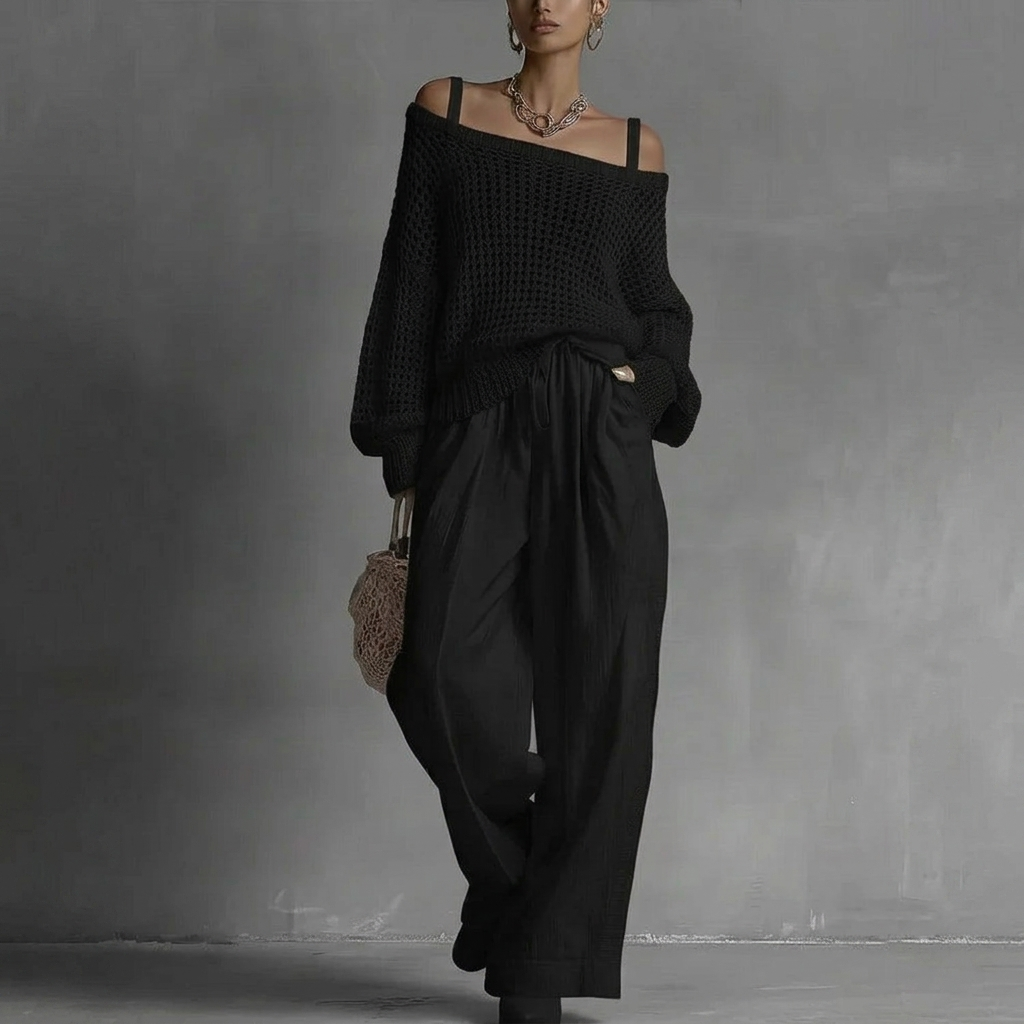CLARA | Off-shoulder top with a high waistband