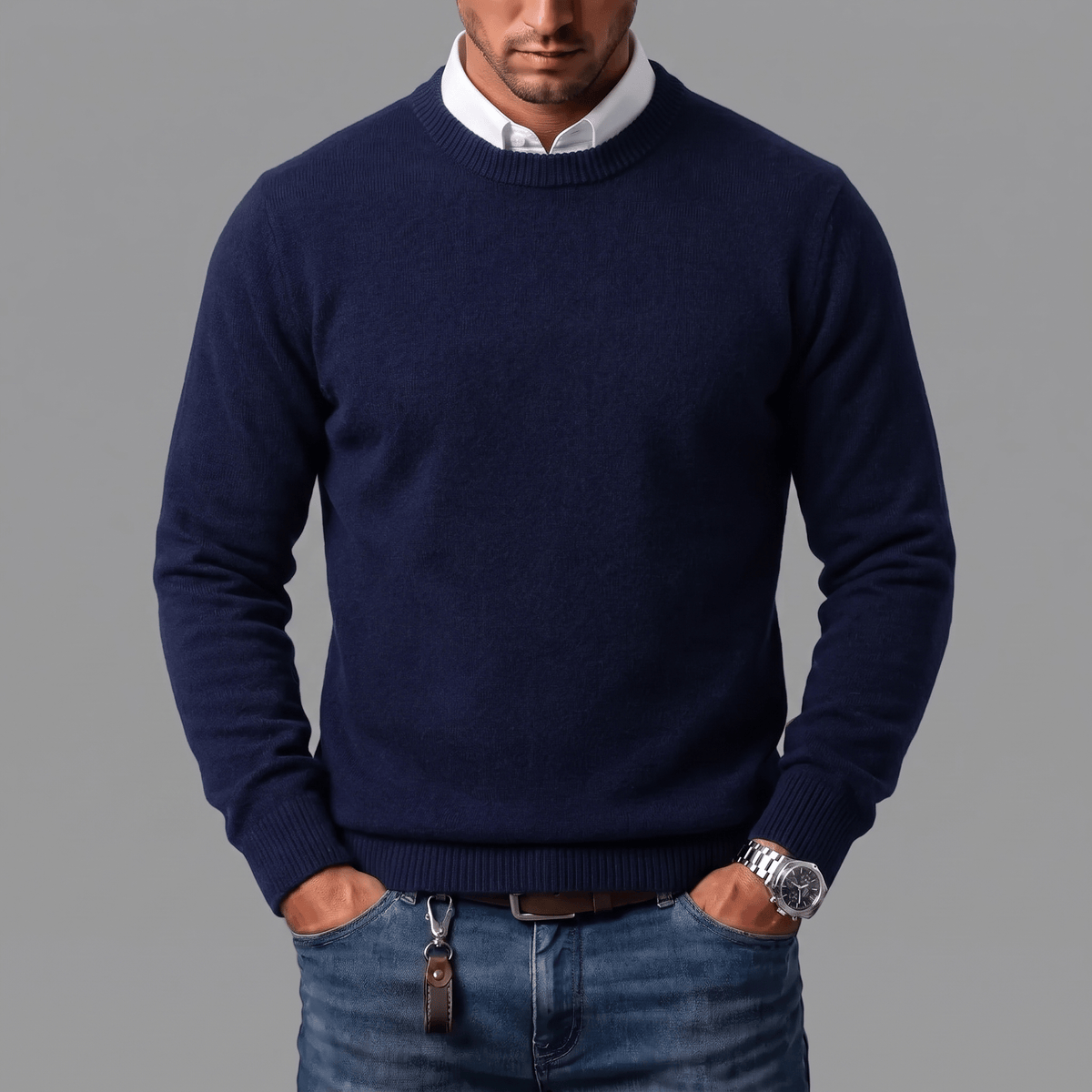 EDMUND | Classic ribbed crewneck sweater