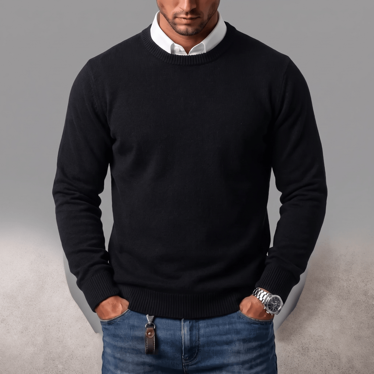 EDMUND | Classic ribbed crewneck sweater