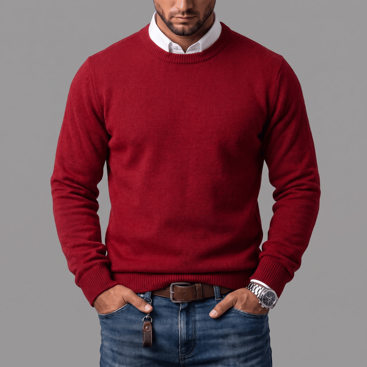 EDMUND | Classic ribbed crewneck sweater