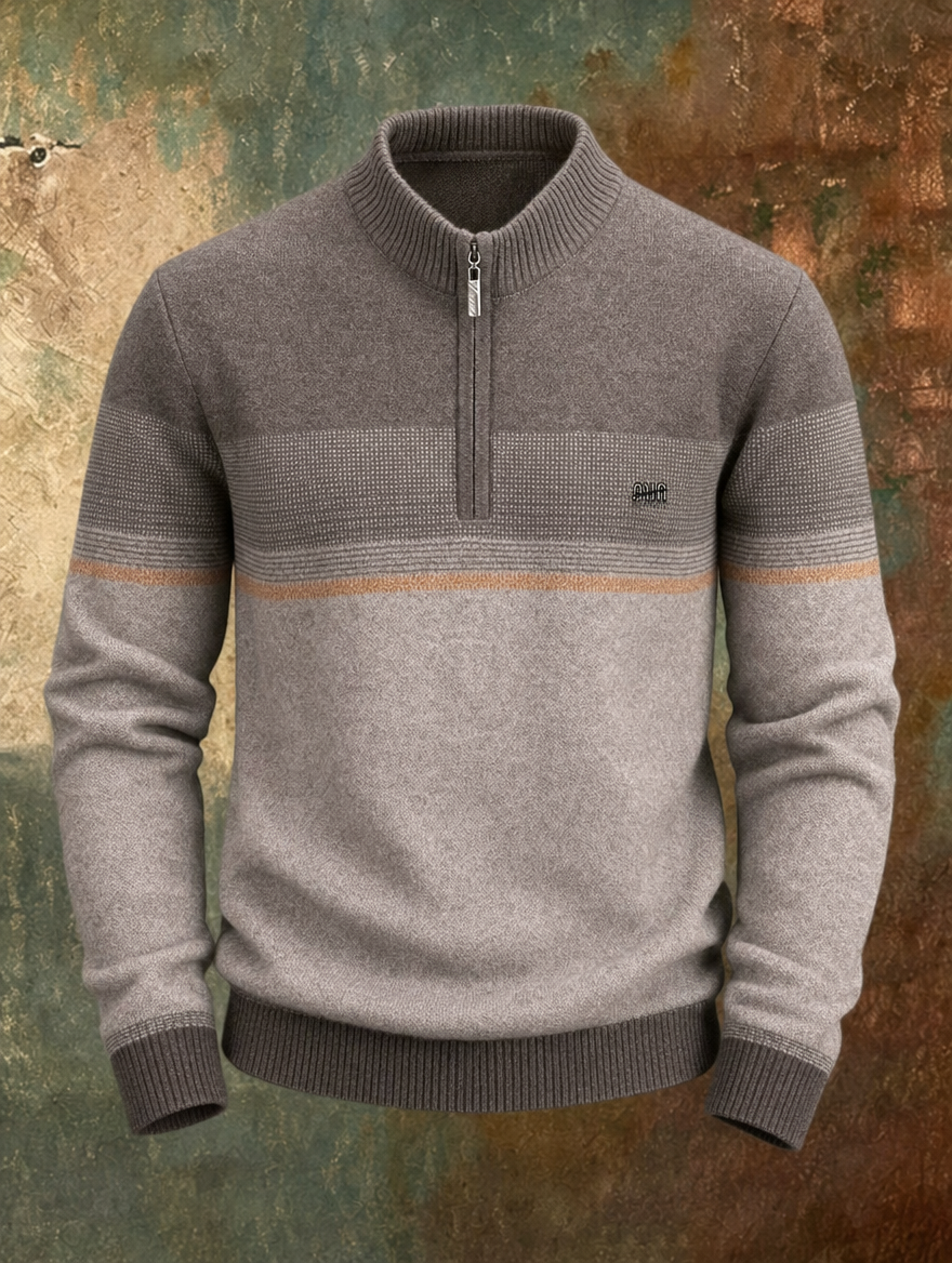 ELLIOTT | Half-zip sweater with tonal stripes