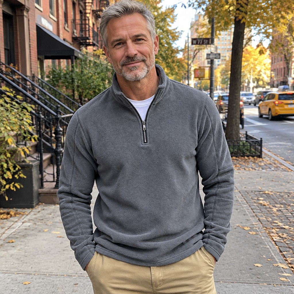 HARLAN | Half-zip pullover with stand collar