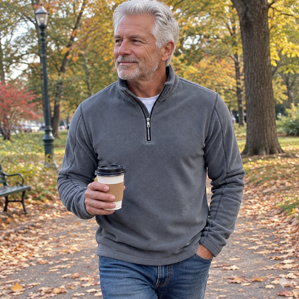 HARLAN | Half-zip pullover with stand collar