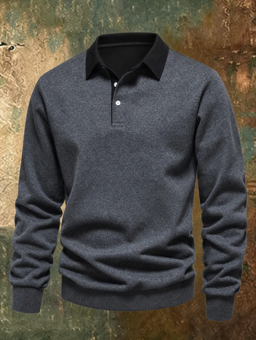 HORACE | Polo collar sweater with a button placket