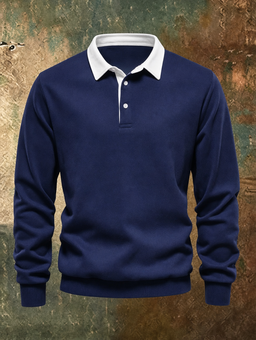 HORACE | Polo collar sweater with a button placket