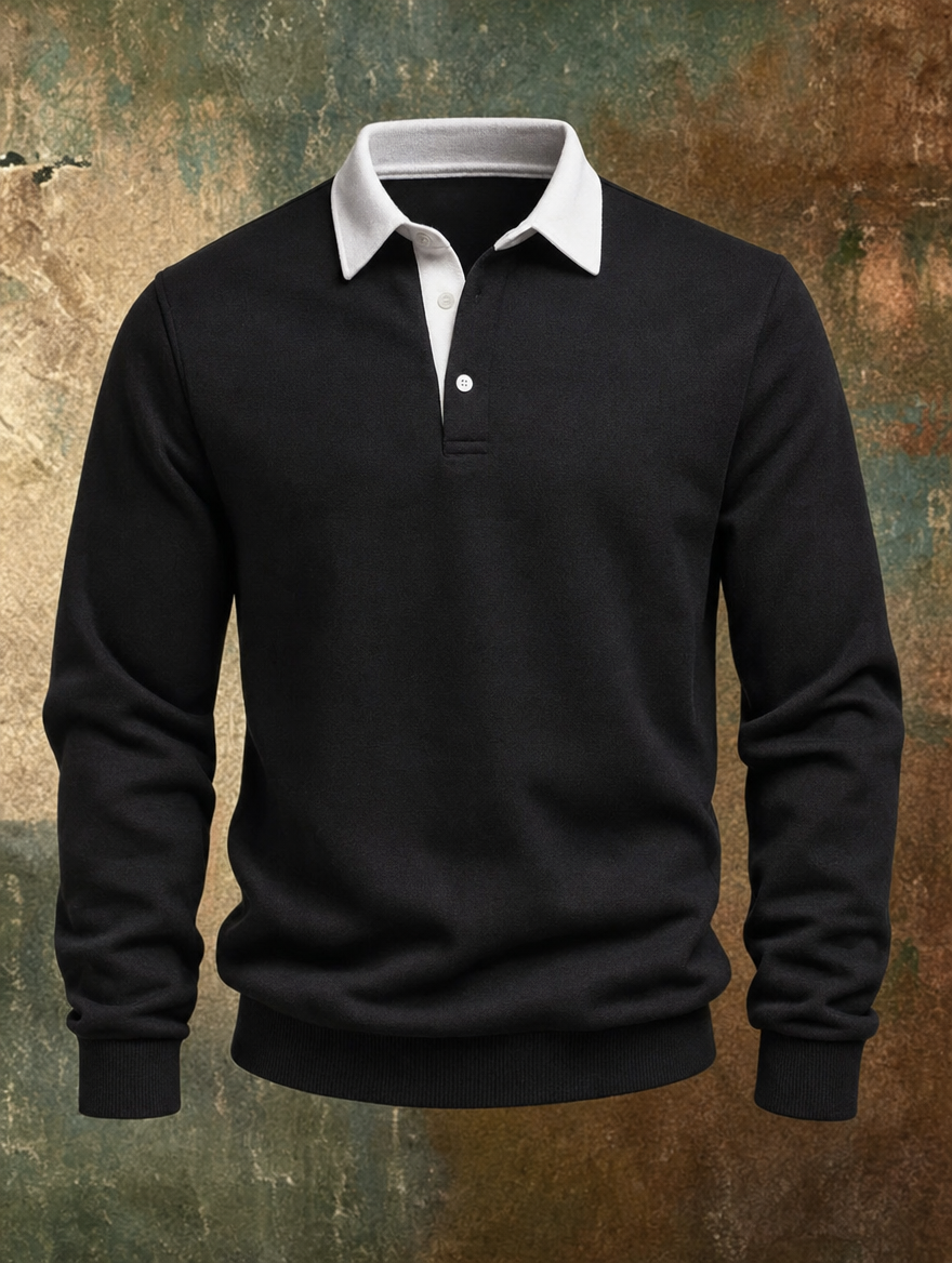 HORACE | Polo collar sweater with a button placket