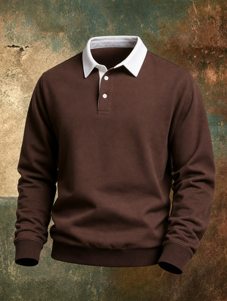 HORACE | Polo collar sweater with a button placket