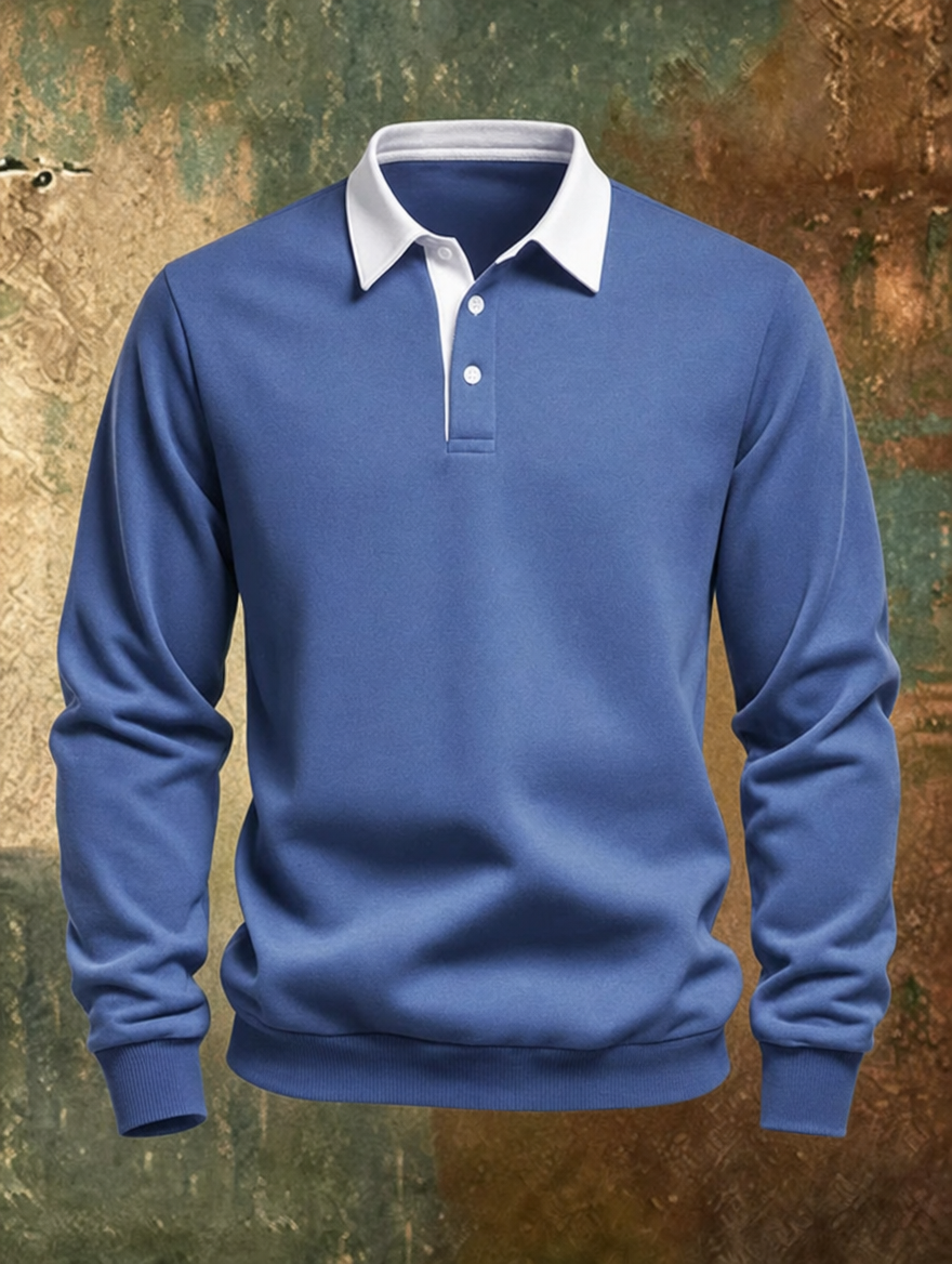 DONOVAN | Polo collar sweater with a button placket