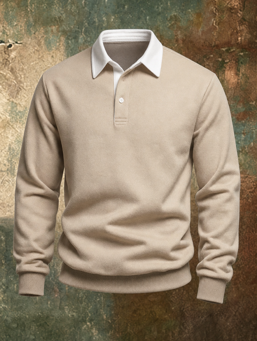 DONOVAN | Polo collar sweater with a button placket