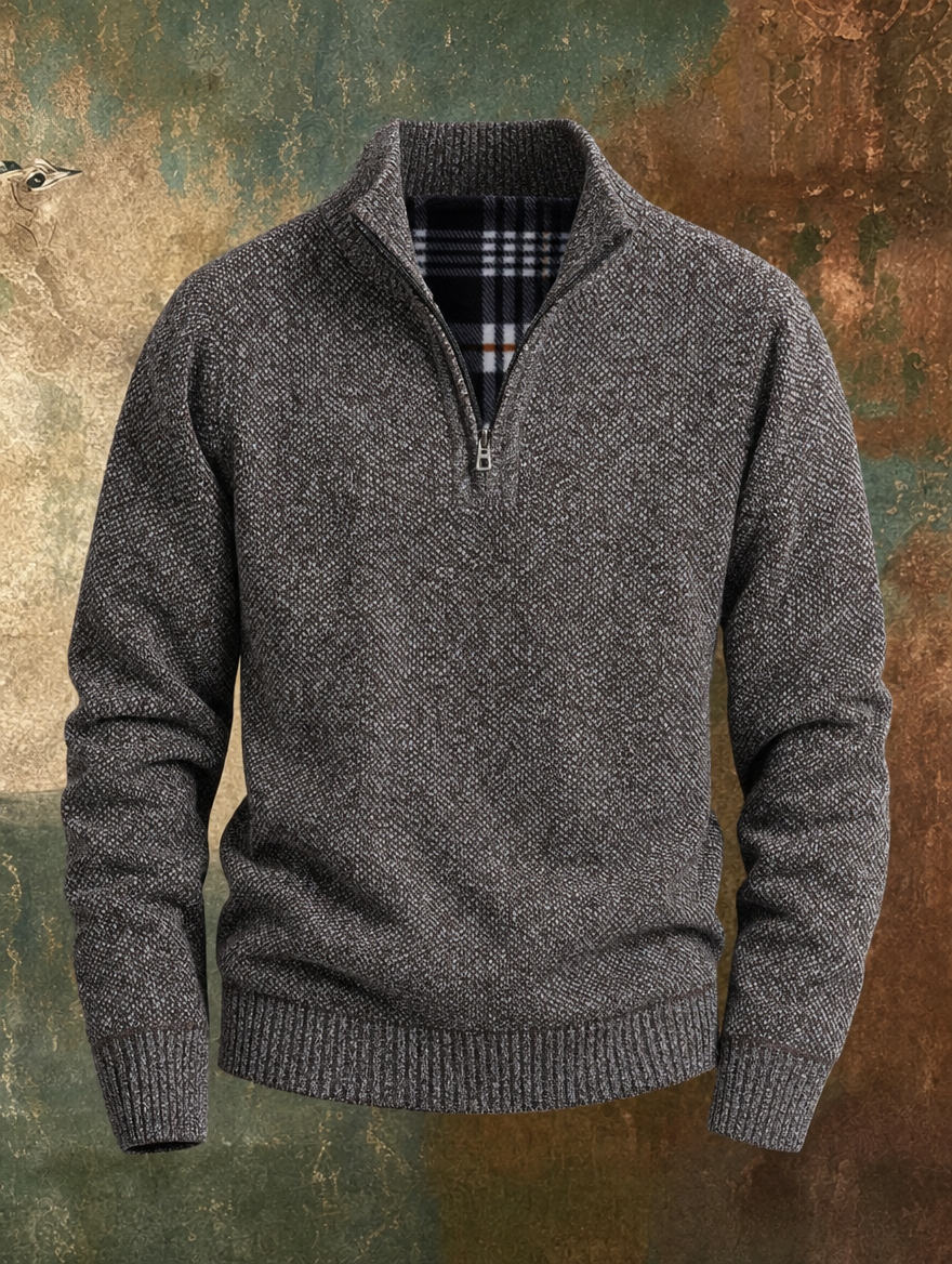 DOMINIC | Fleece-lined half-zip sweater