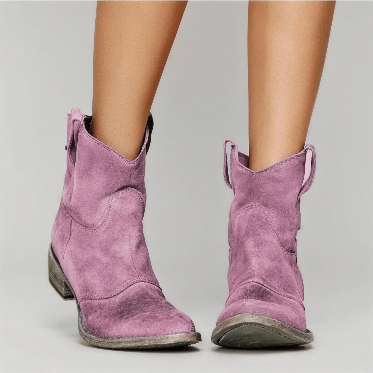 INEZ Western pull-on ankle boots in Pink