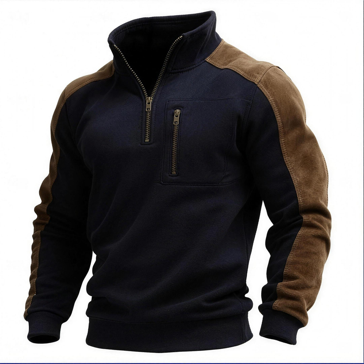 PERCY patchwork pullover in Black