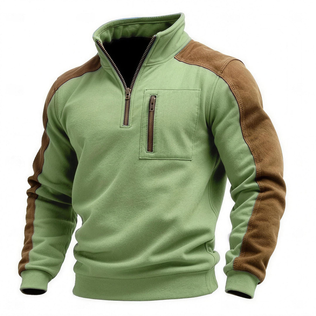 PERCY patchwork pullover in Light Green