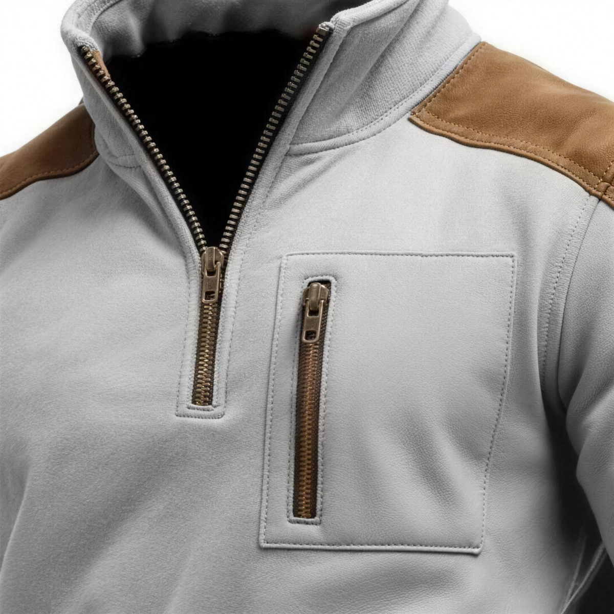 PERCY patchwork pullover detail