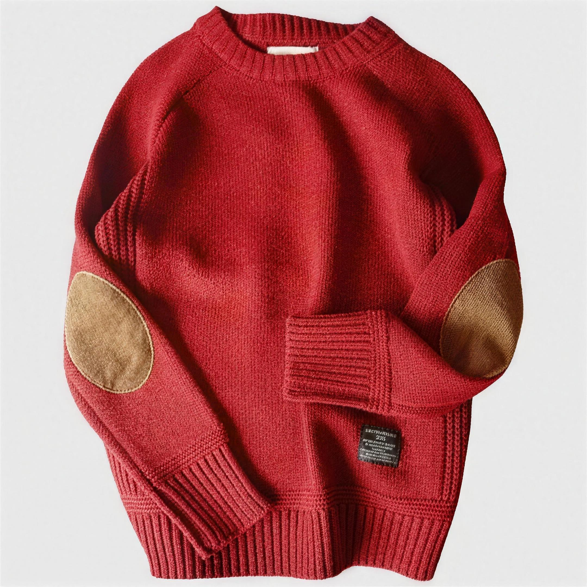 LINCOLN knit sweater with a chest stripe - Red