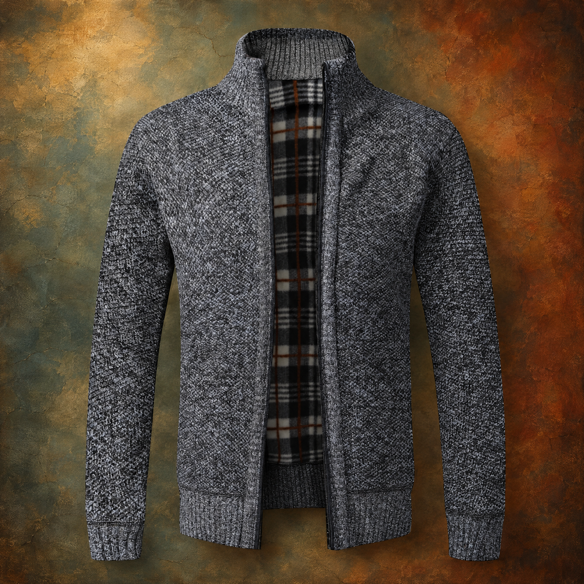 CONNOR full zip knit jacket with a warm lining