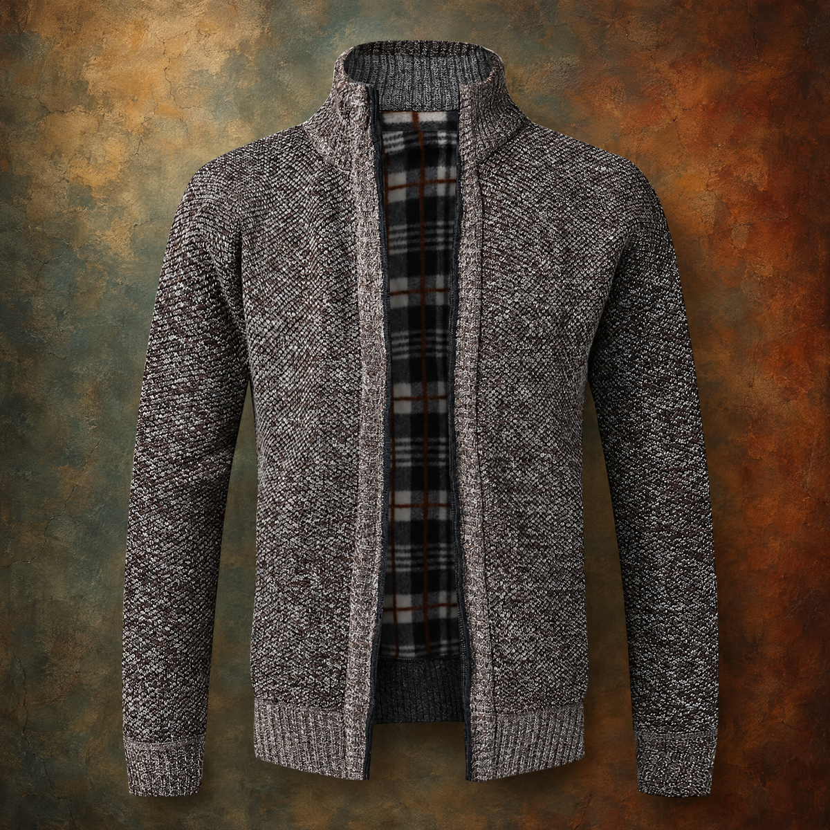 CONNOR full zip knit jacket with a warm lining