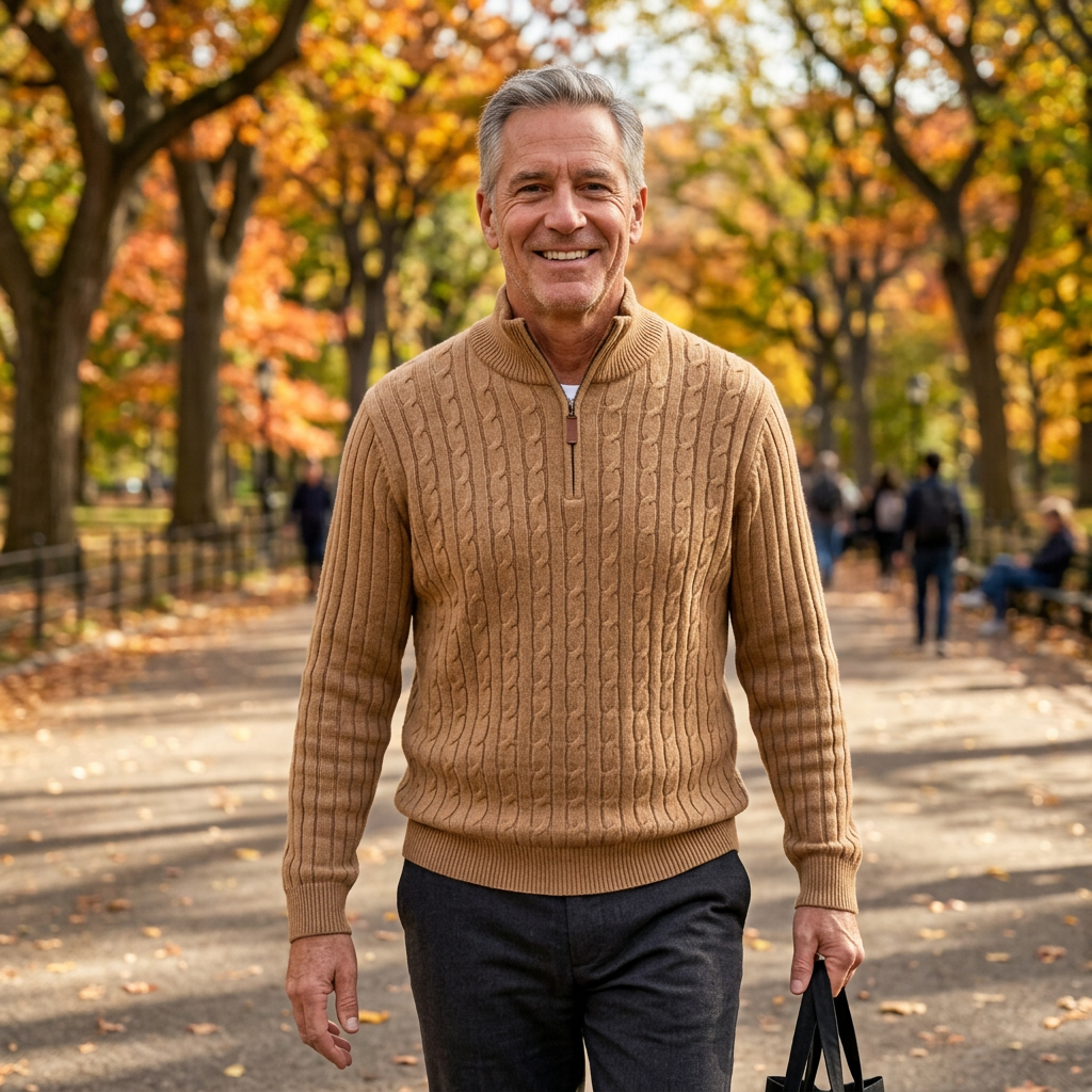 MALACHY | Striped half-zip sweater
