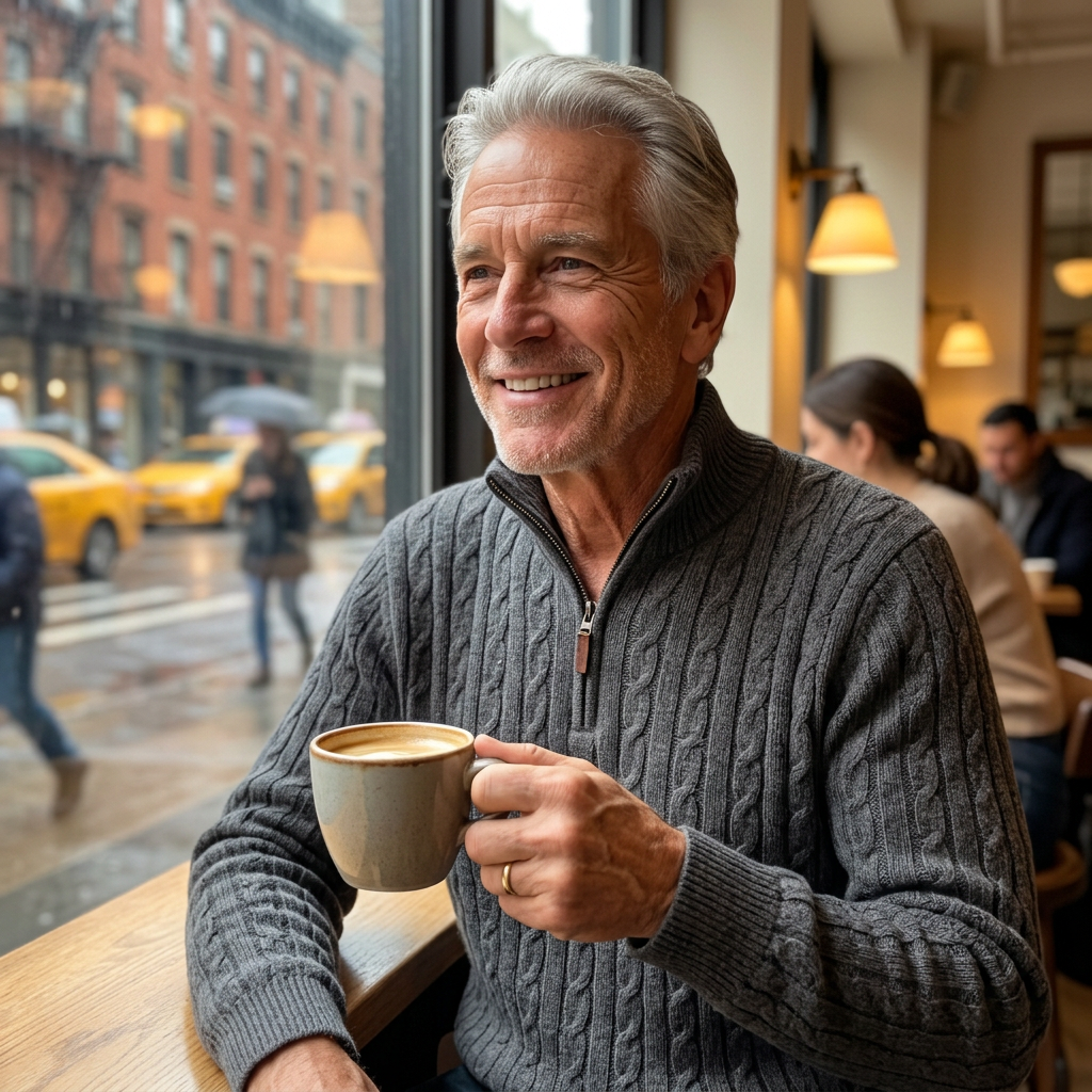 MALACHY | Striped half-zip sweater
