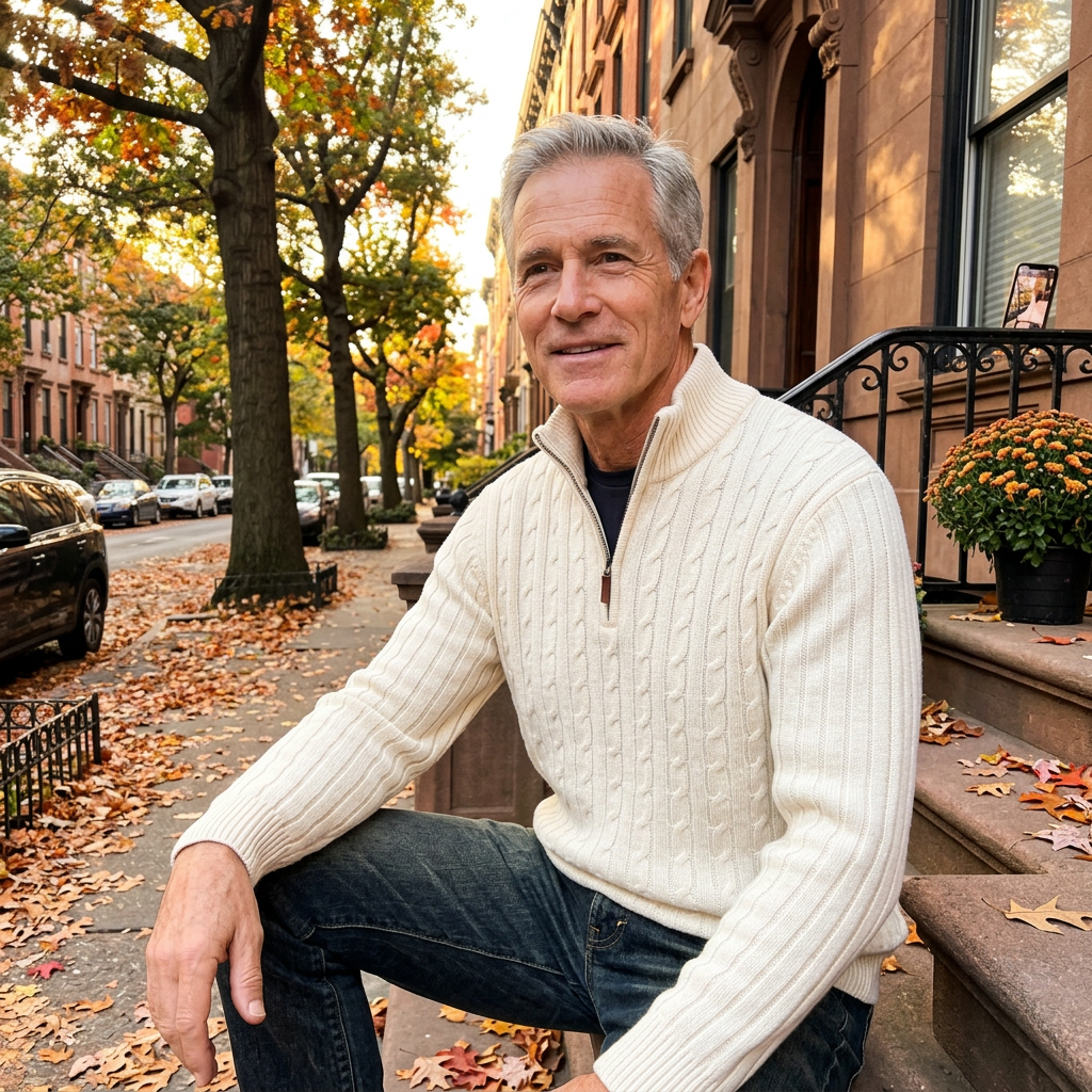 MALACHY | Striped half-zip sweater