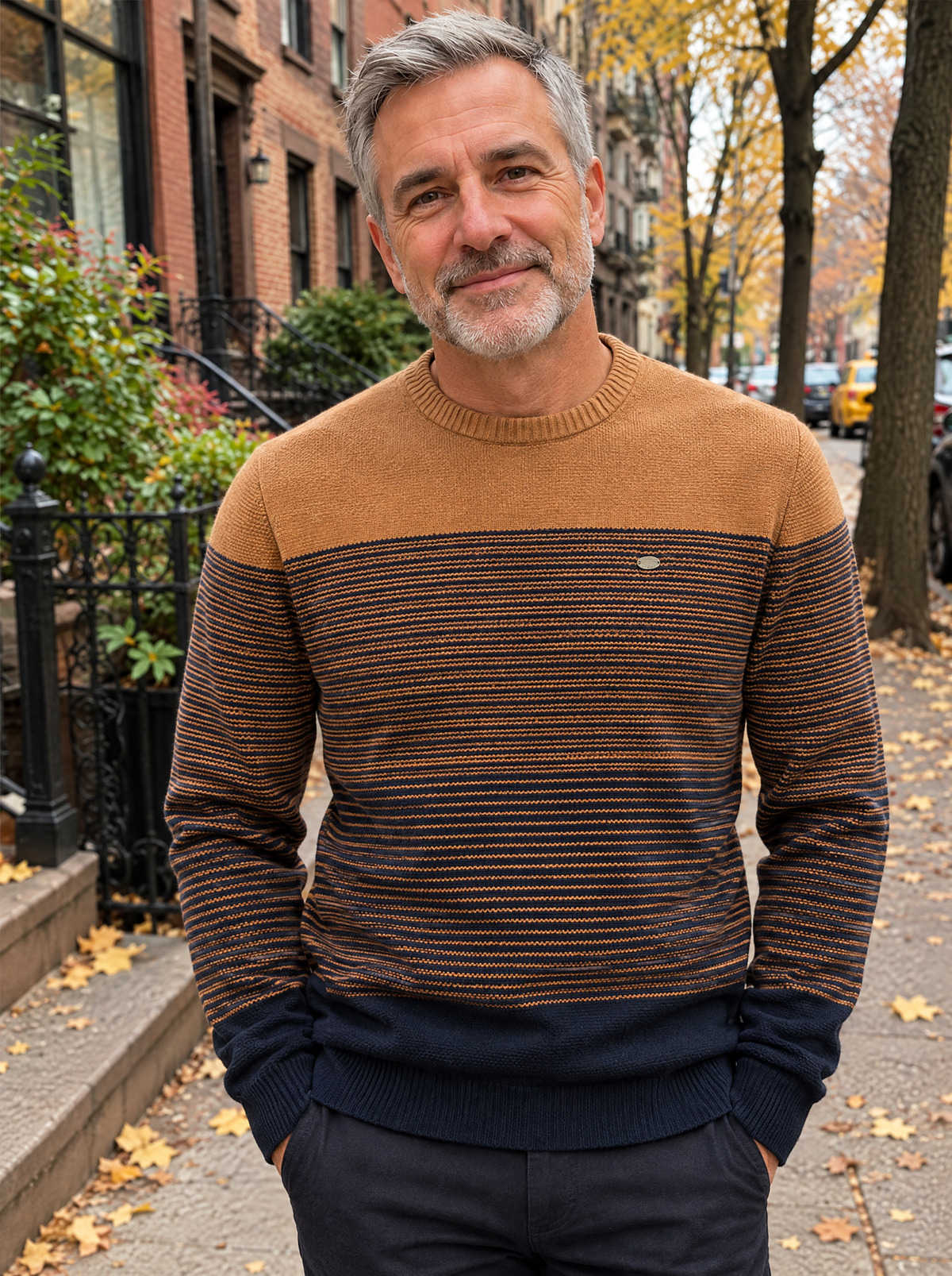 QUENTIN color block sweater worn by male model