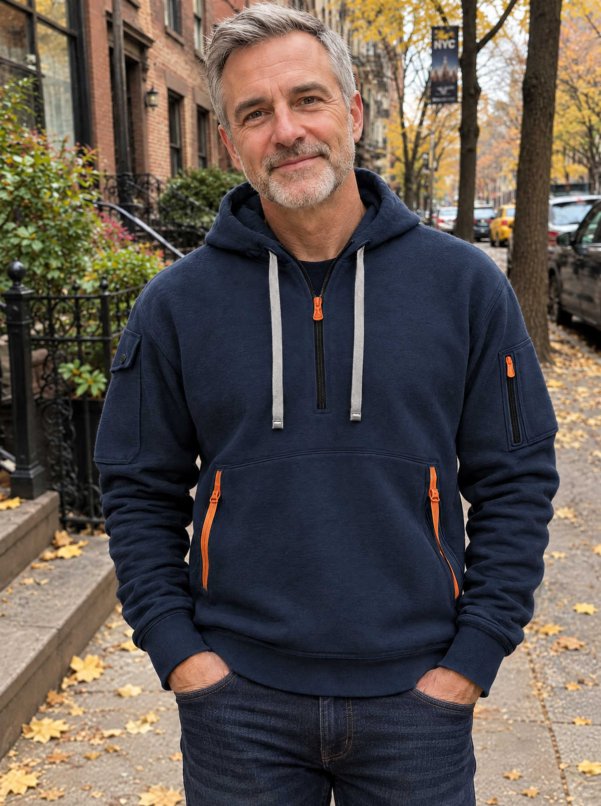 CRAIG zip hoodie worn by model