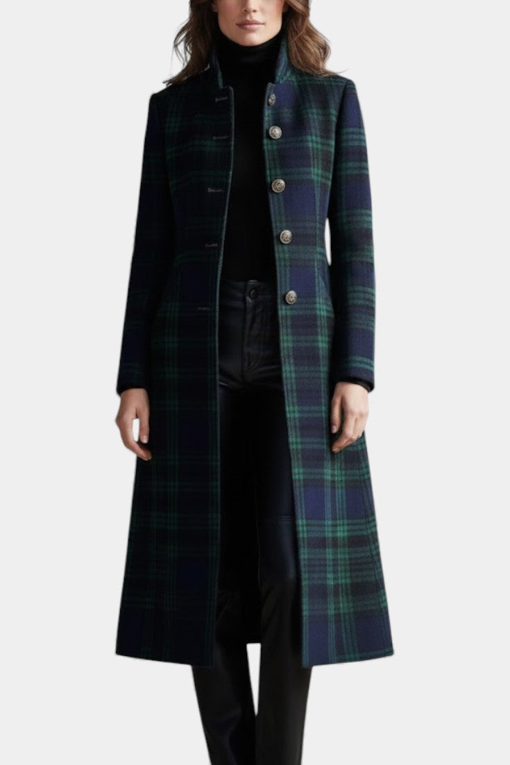 AUDREY | Mid-length plaid coat
