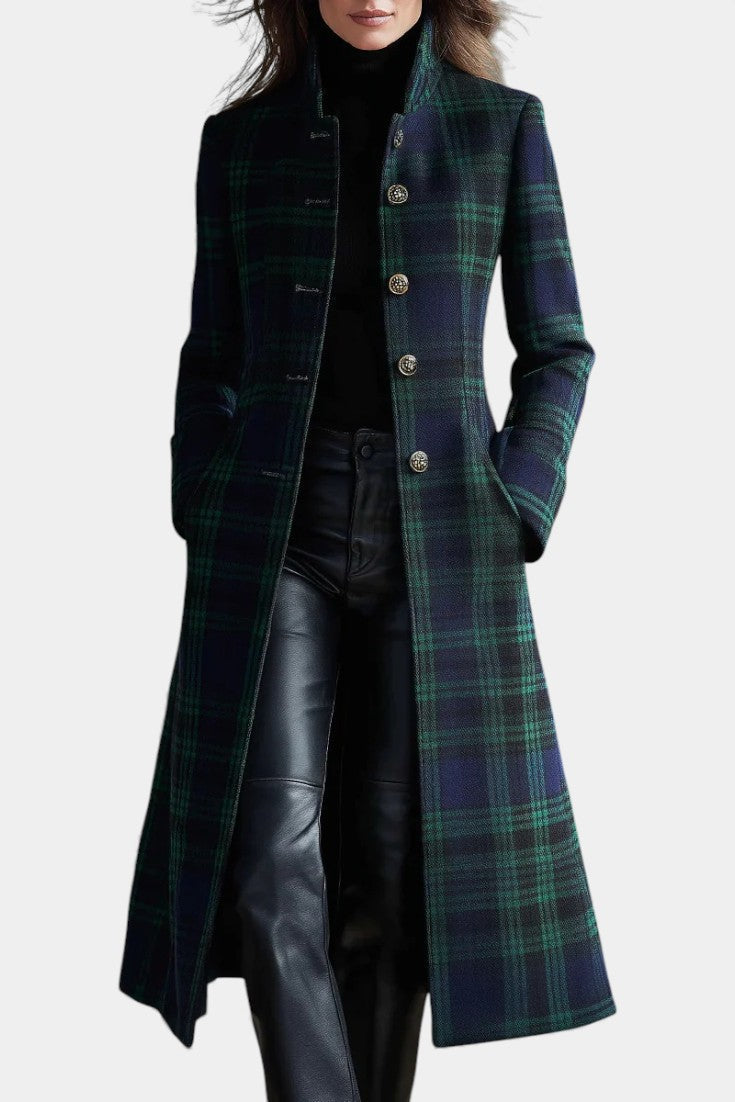 AUDREY | Mid-length plaid coat