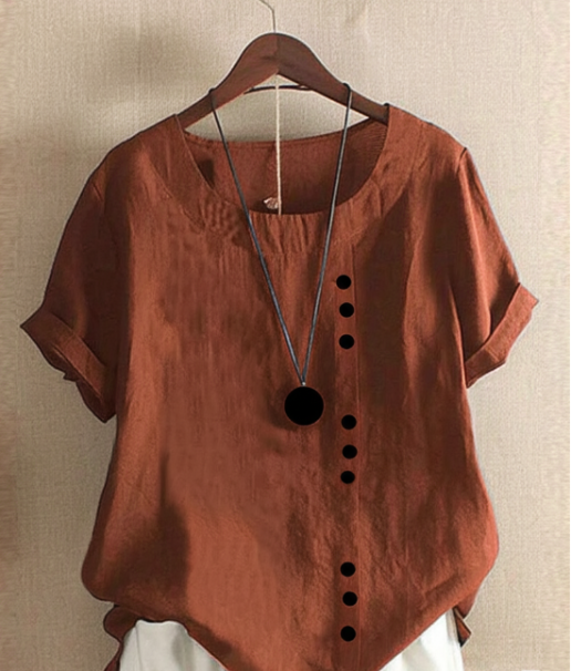 PAULETTE | Summer blouse with an asymmetric placket