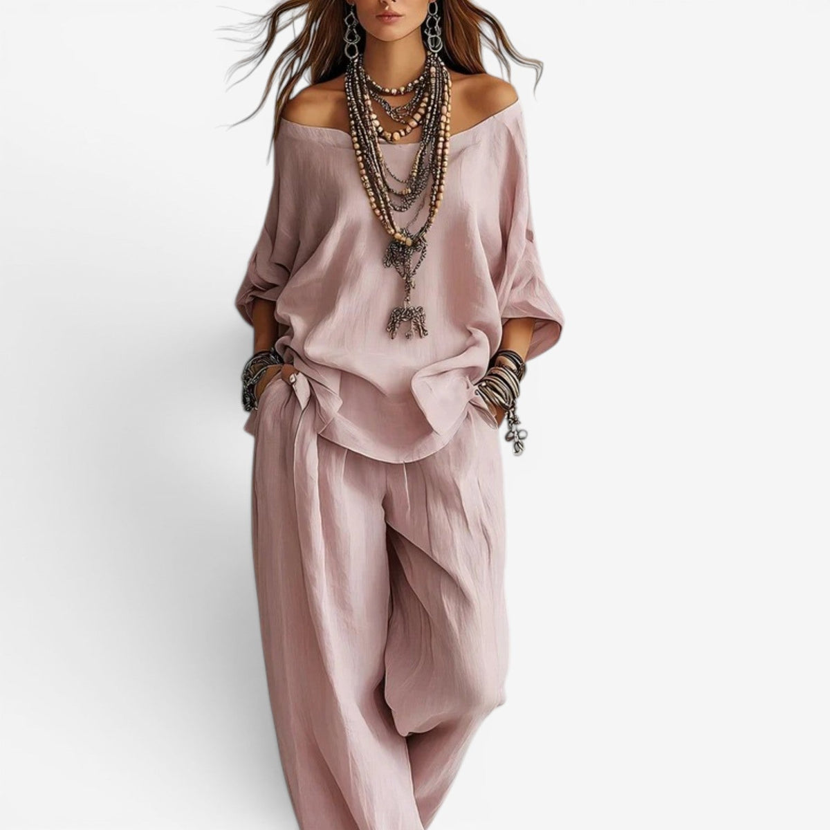 JUDITH | Oversized off-shoulder top and pants