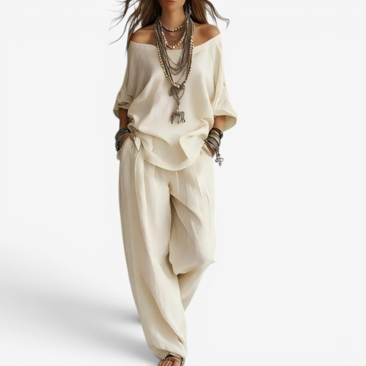 JUDITH | Oversized off-shoulder top and pants