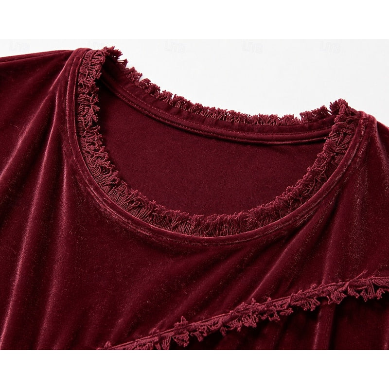 IRENE | Fringe trimmed long sleeve tunic