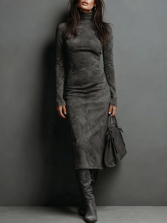 JEAN | High-neck maxi dress with lace accents