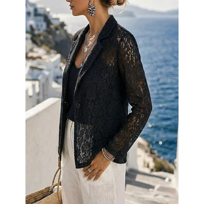 YVONNE | Open front layer in open work