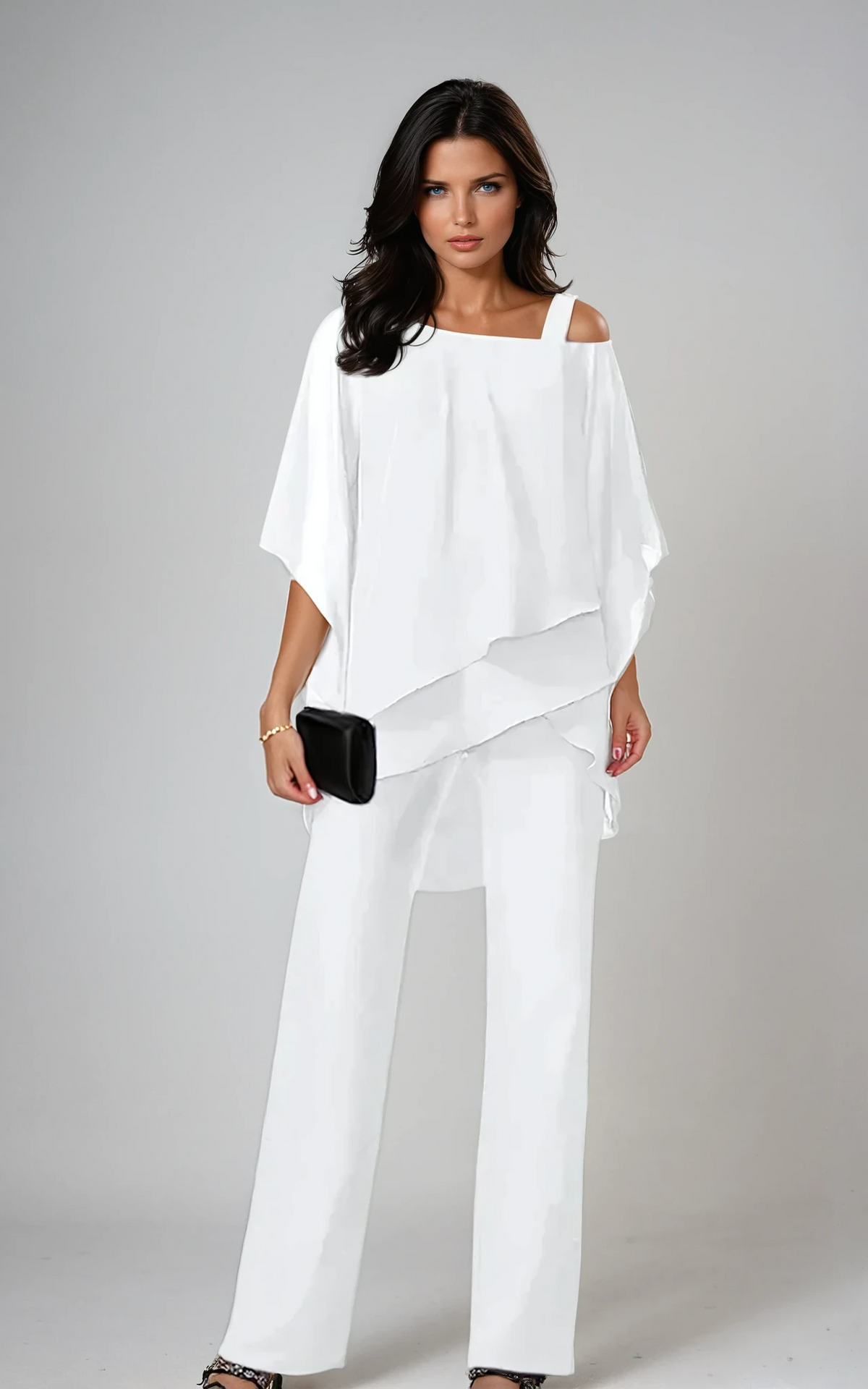 DONNA | Softly tiered top with wide-leg pants