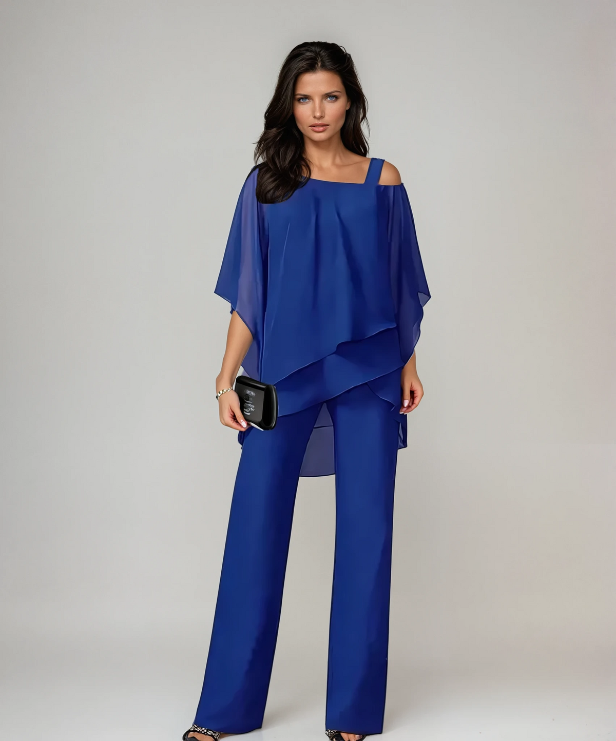 DONNA | Softly tiered top with wide-leg pants