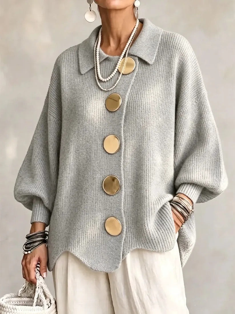 ADELAIDE | Oversized collared button cardigan